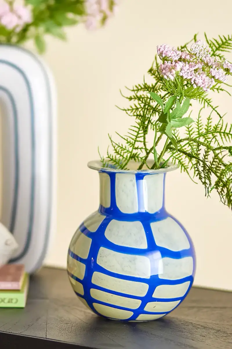 vaso decorativo Kiran 16 x 19 cm Blu miniatura 2