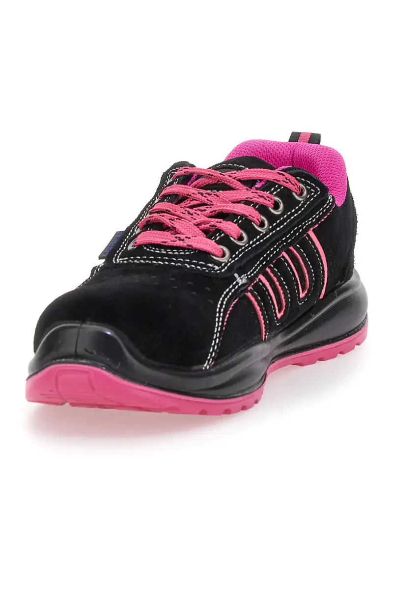 Scarpe antinfortunistiche basse nere dettagli rosa S1P Blue energy BS80 S1P [NERO miniatura 3