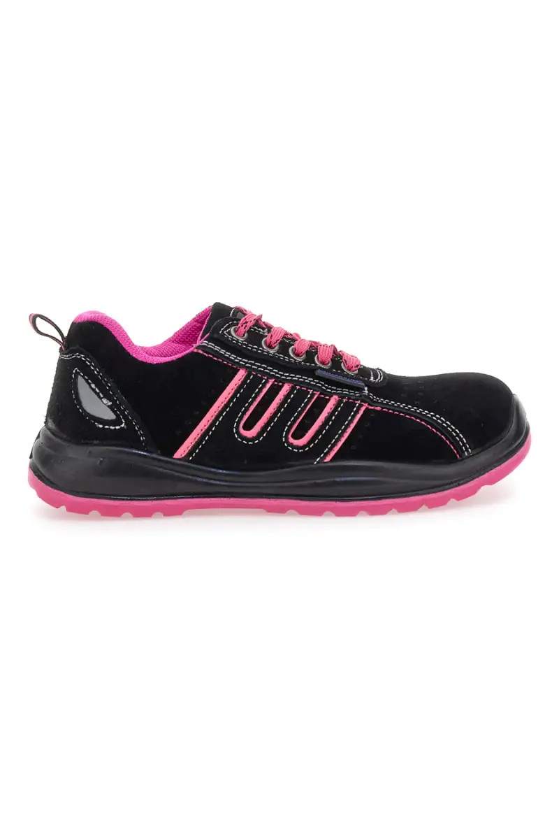 Scarpe antinfortunistiche basse nere dettagli rosa S1P Blue energy BS80 S1P [NERO