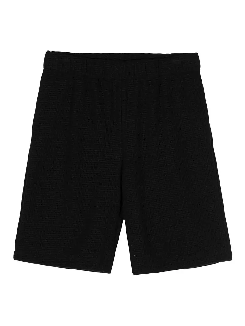 Pantaloncini in maglia waffle Nero