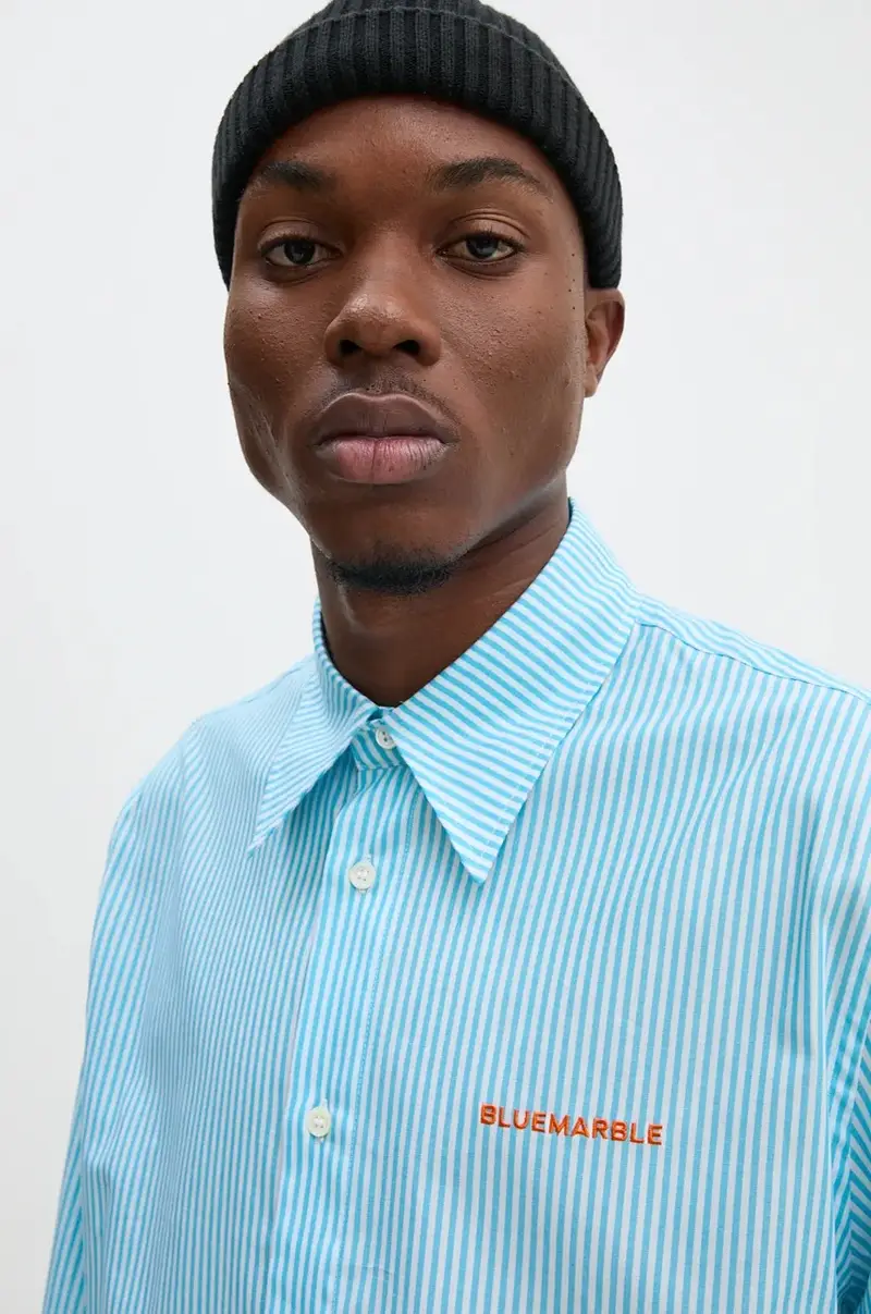 camicia in cotone uomo colore blu SH29.PO26B24 miniatura 5