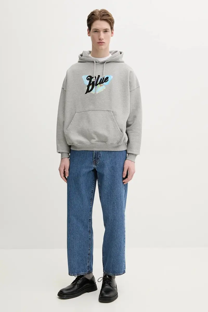 felpa in cotone uomo colore grigio con cappuccio HO01.FL05CA25 miniatura 2