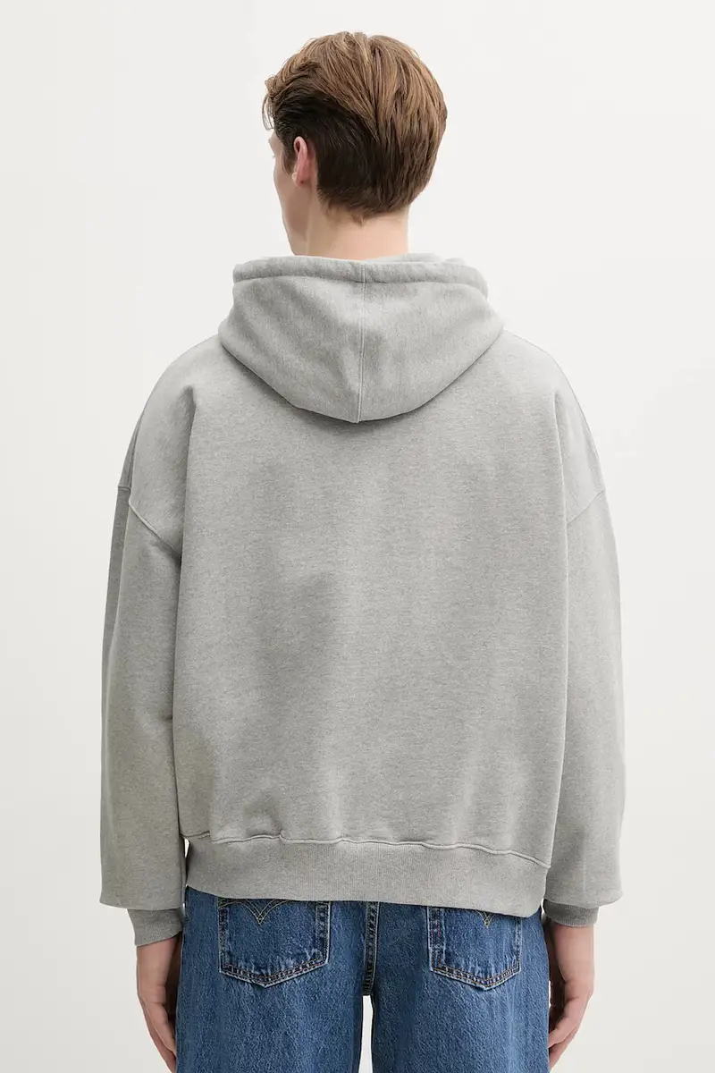 felpa in cotone uomo colore grigio con cappuccio HO01.FL05CA25 miniatura 3