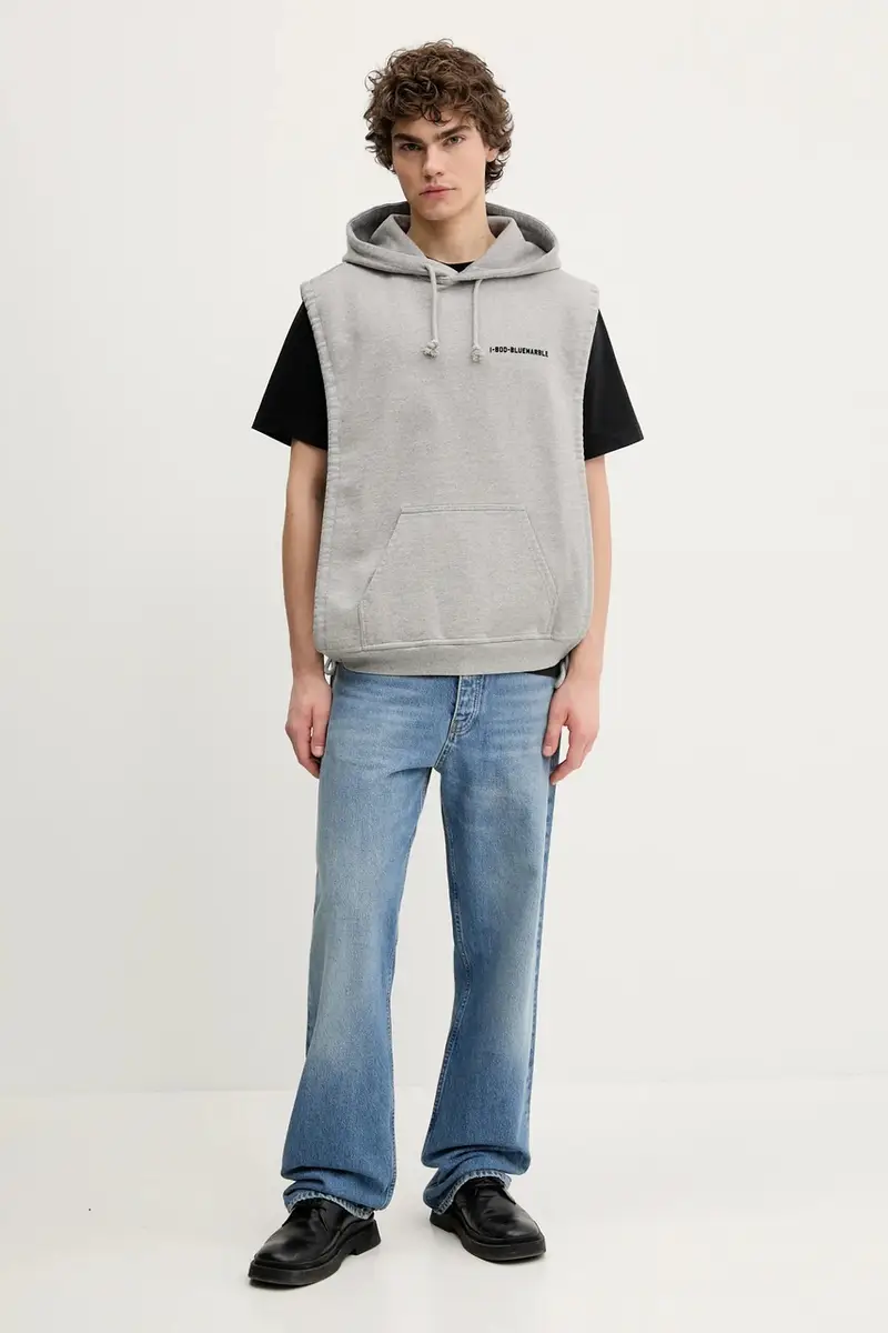 gilè in cotone uomo colore grigio con cappuccio HO20.FL05A25 miniatura 2