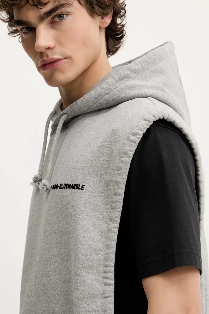 gilè in cotone uomo colore grigio con cappuccio HO20.FL05A25 miniatura 4