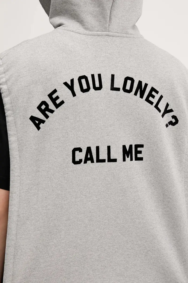 gilè in cotone uomo colore grigio con cappuccio HO20.FL05A25 miniatura 5