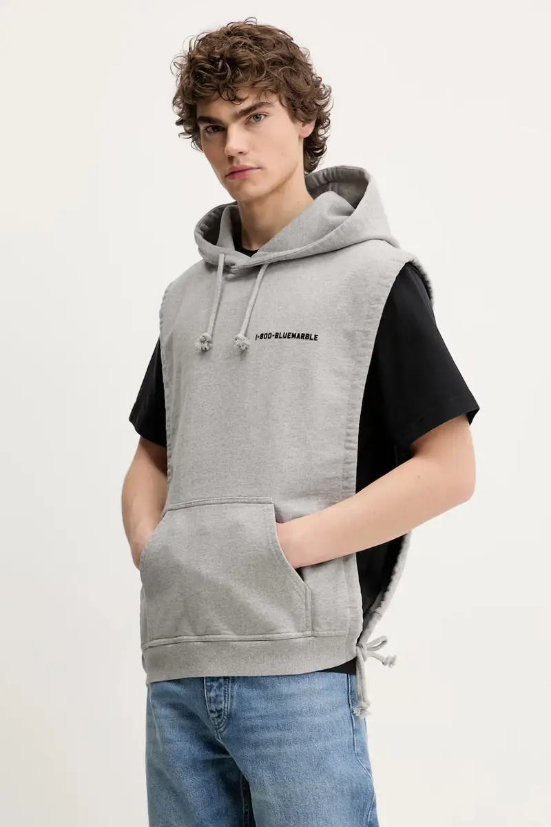 gilè in cotone uomo colore grigio con cappuccio HO20.FL05A25