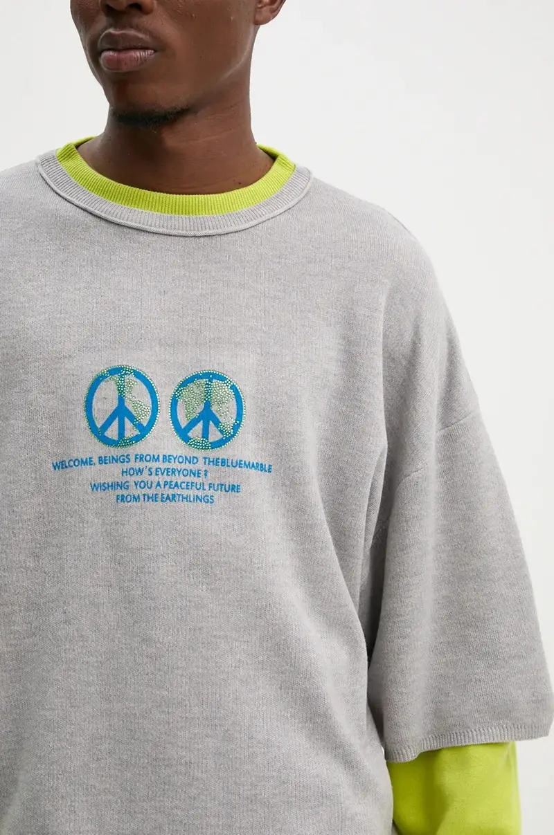 maglione in lana uomo colore grigio SW38.KN25B24 miniatura 5