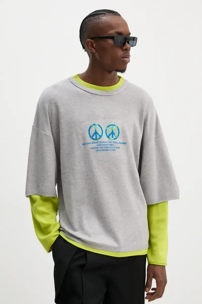 maglione in lana uomo colore grigio SW38.KN25B24