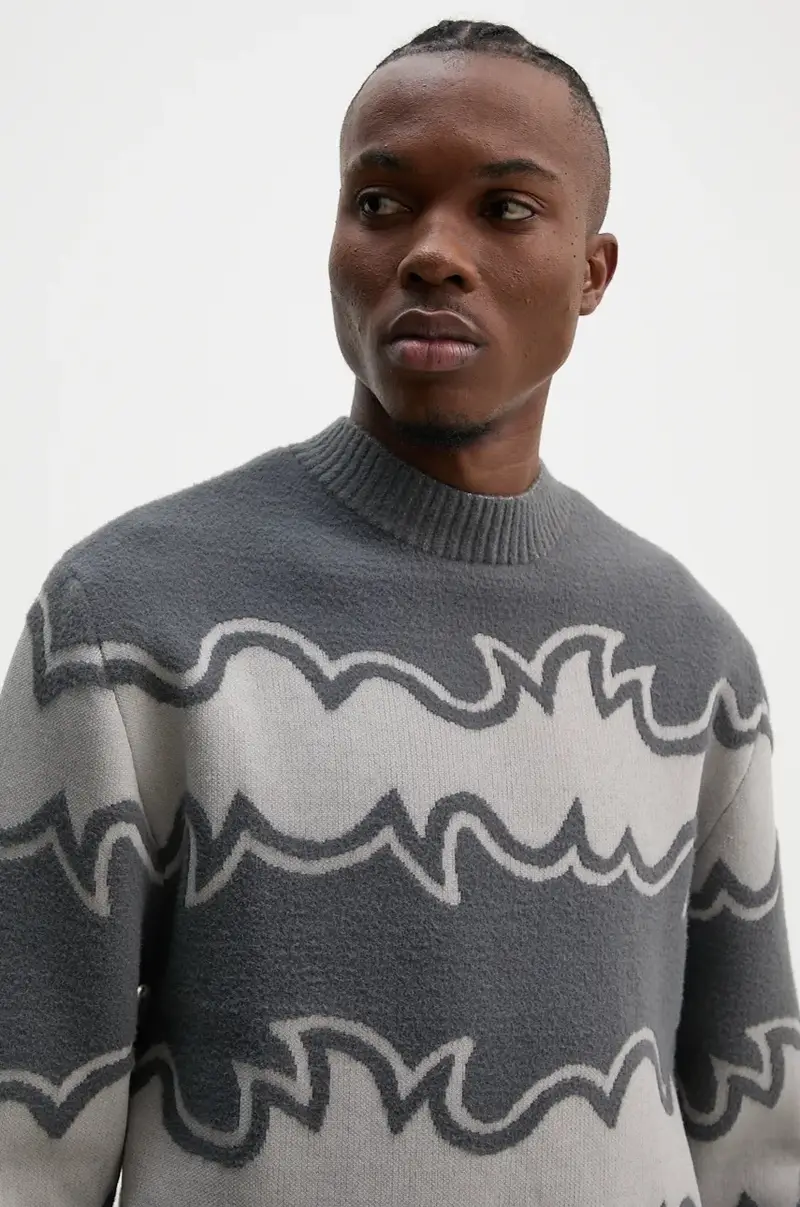 maglione uomo colore grigio SW36.KN18B24 miniatura 4