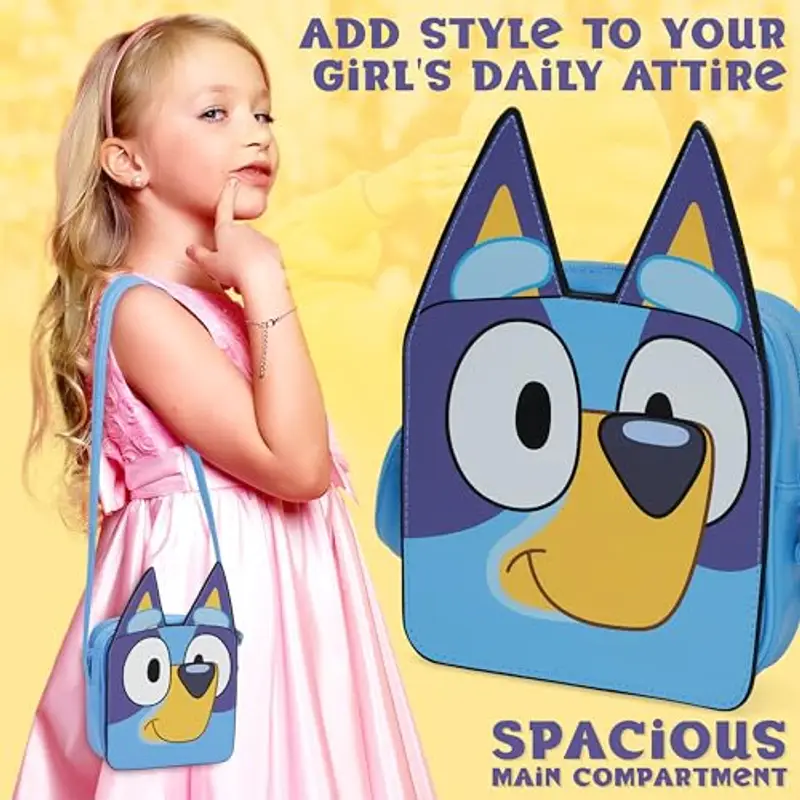 BlueY Borsetta Bambina, Carina Borsa Tracolla Bambina con Tracolla Regolabile Viaggio Spesa Moda, Regali per Ragazze (3D, 17x16x3cm) miniatura 3