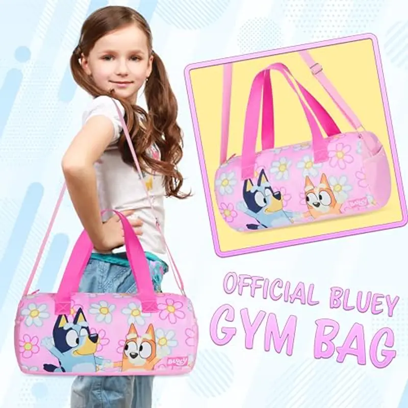 BlueY Borsone Palestra Bambina, Borsa da Weekend con Tasche Cerniera miniatura 3