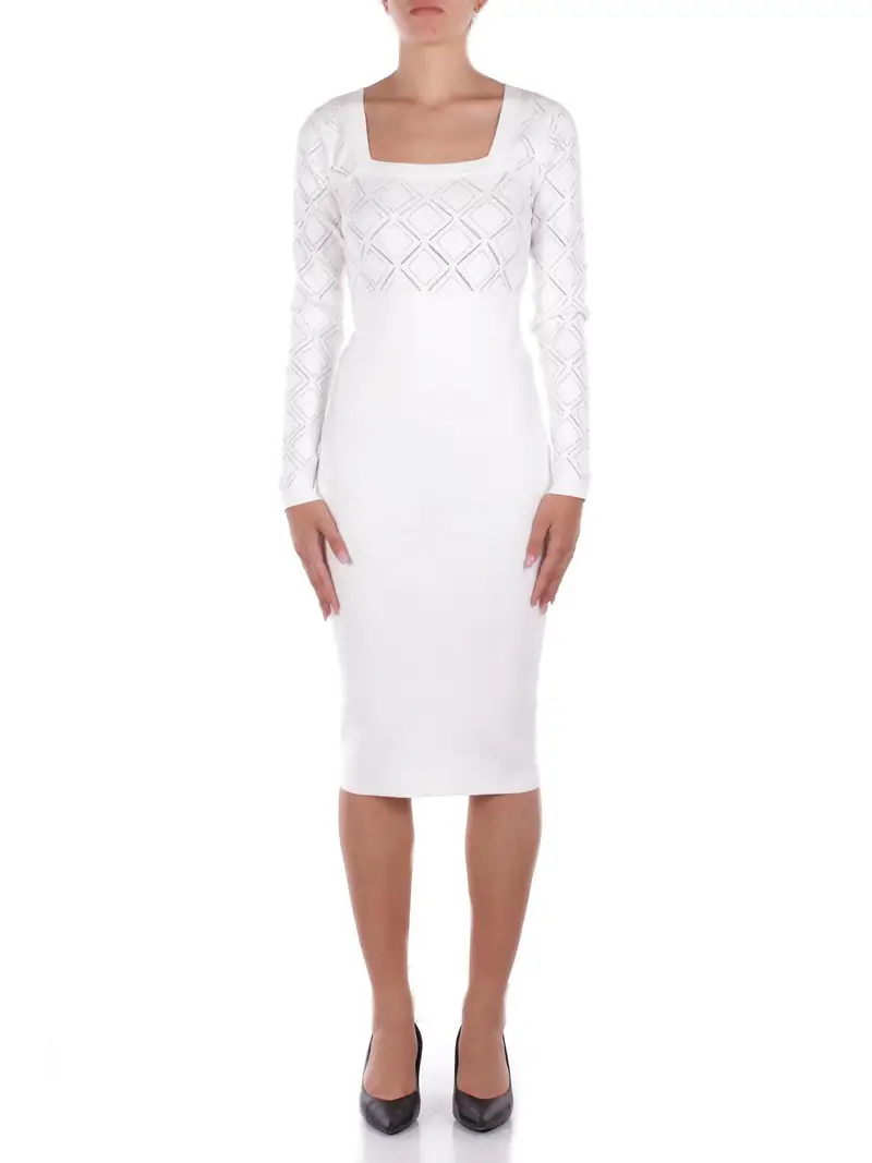 Abito Donna BLUGIRL BLUMARINE White Ecs kat abito maglia visc