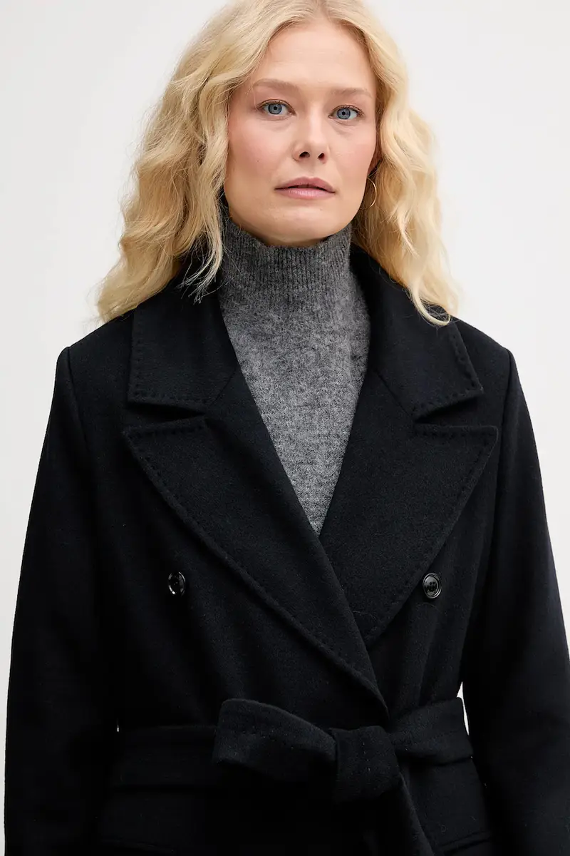 cappotto con lana colore blu navy RF5242.T221A miniatura 4