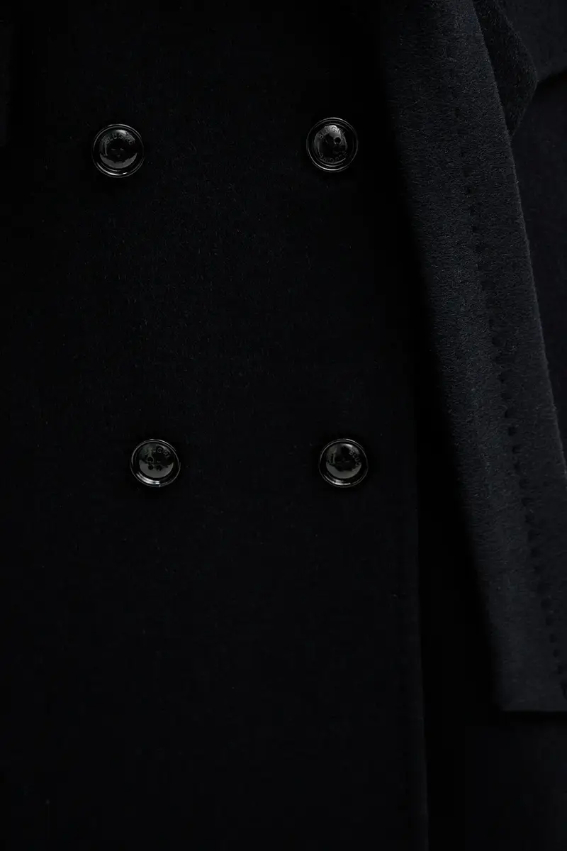 cappotto con lana colore blu navy RF5242.T221A miniatura 5