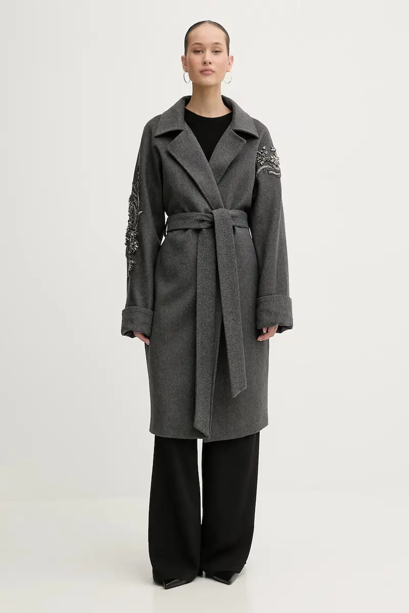 cappotto con lana Grigio