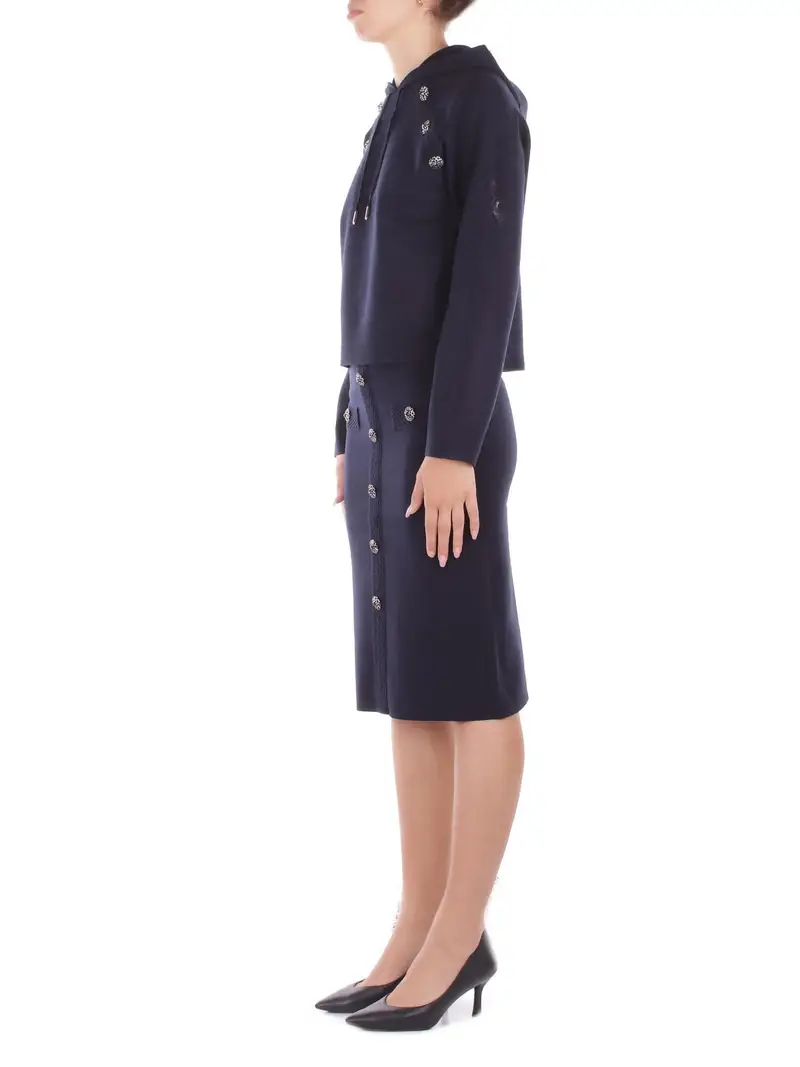 Felpa Donna BLUGIRL BLUMARINE Deep blu Felpa maglia viscosa c ape miniatura 2