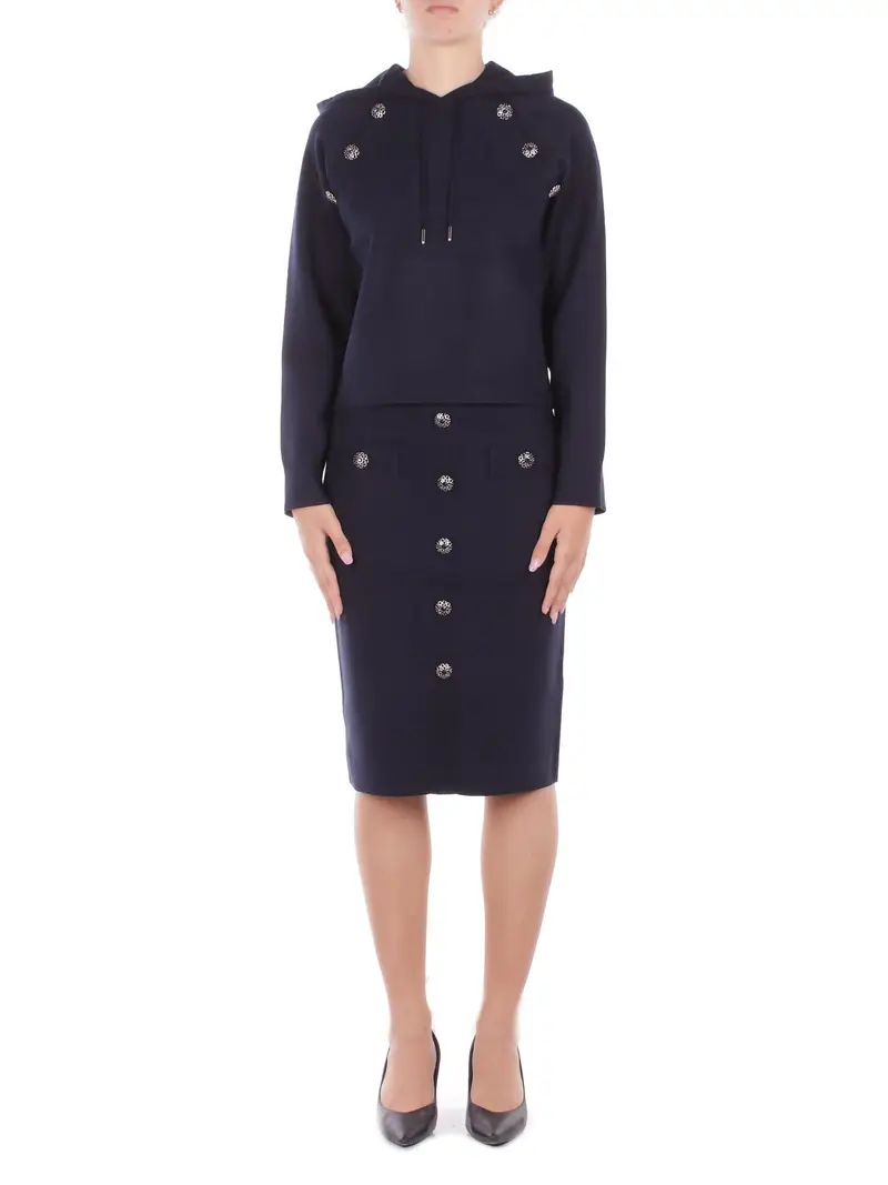 Felpa Donna BLUGIRL BLUMARINE Deep blu Felpa maglia viscosa c ape