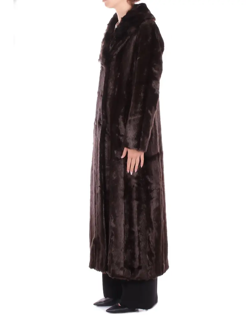 Giubbotto Donna BLUGIRL BLUMARINE Cioccolato Giaccone faux visone miniatura 2