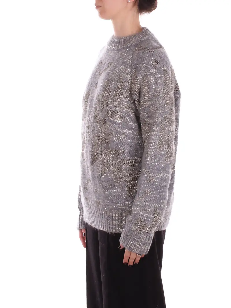 Maglia Donna BLUGIRL BLUMARINE Grigio oro Maglia jacquard lanalurex miniatura 2