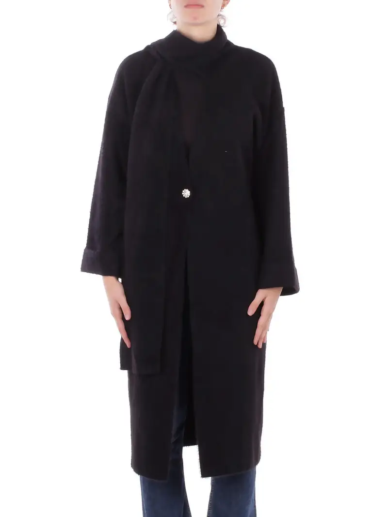 Maglia Donna BLUGIRL BLUMARINE Nero Maglia card. lungo pelliccetta