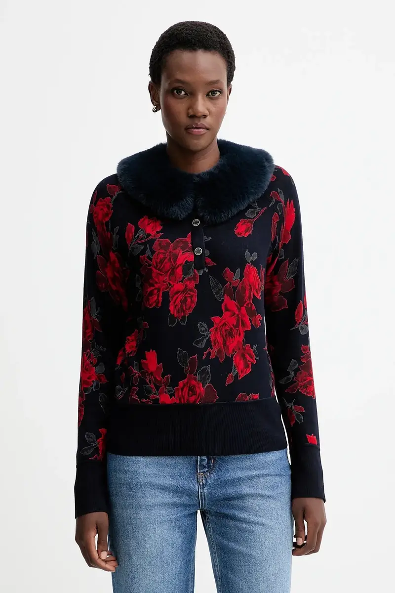 maglione double face colore blu navy RF5191.MA98O miniatura 2