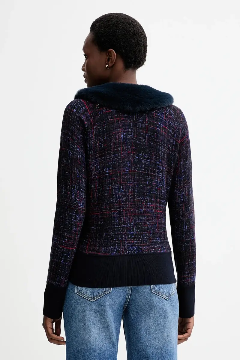 maglione double face colore blu navy RF5191.MA98O miniatura 4