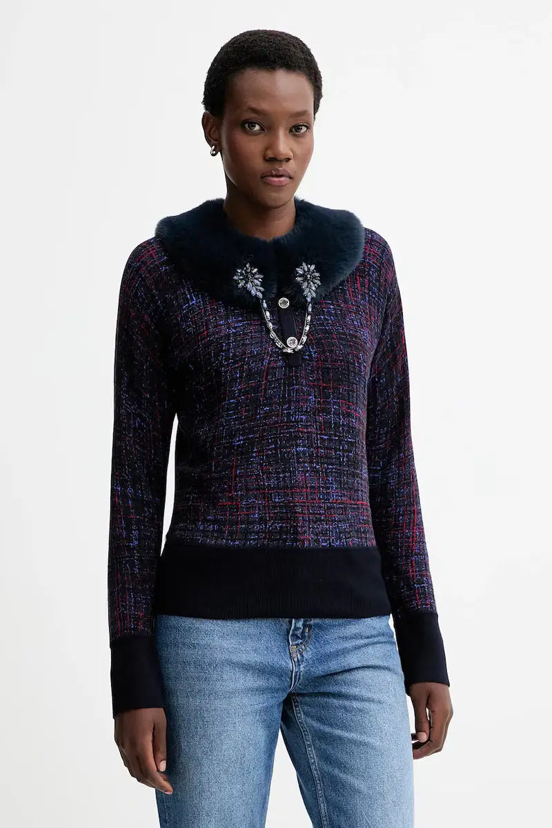 maglione double face colore blu navy RF5191.MA98O