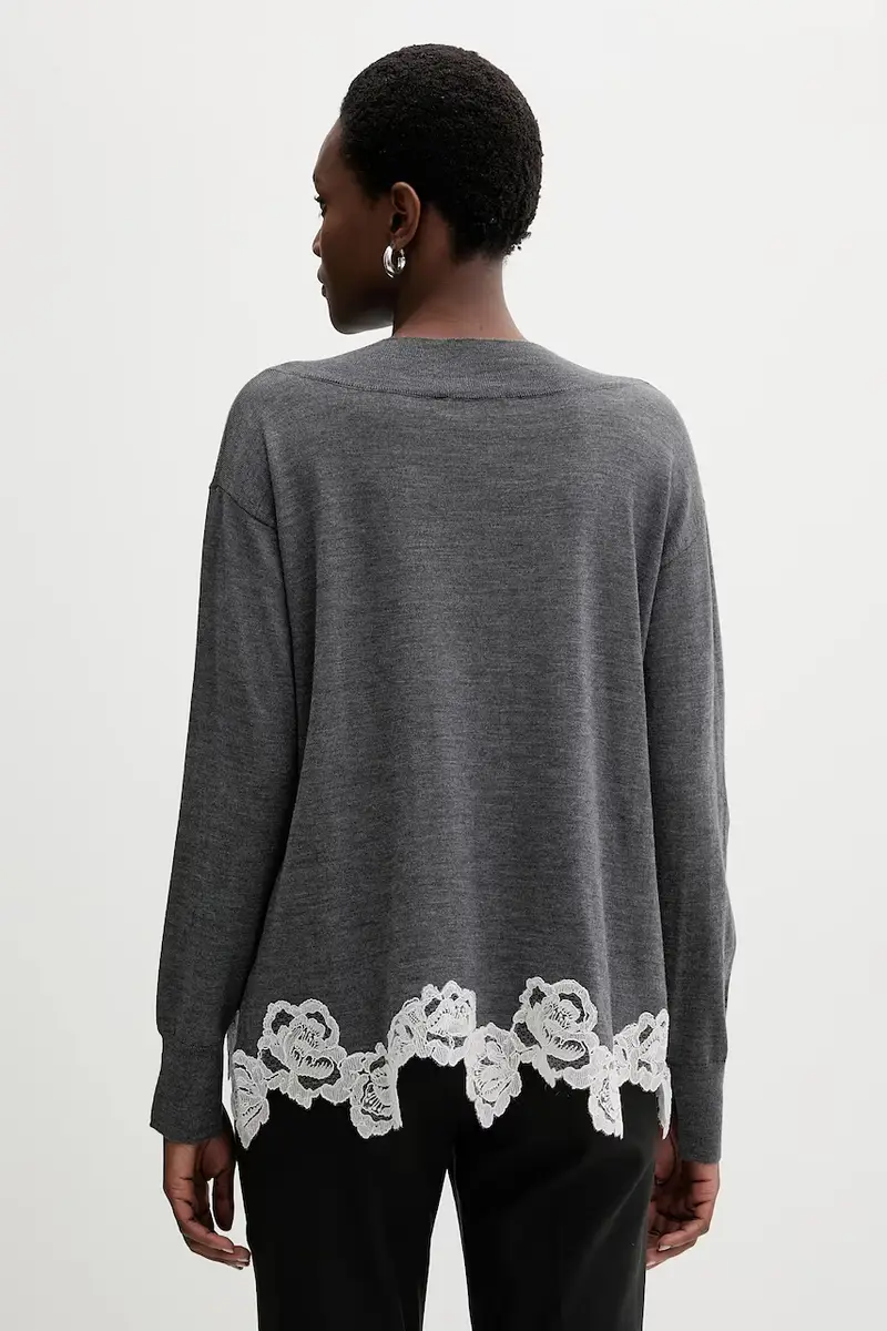 maglione in lana donna colore grigio RF5171.MA82O miniatura 3