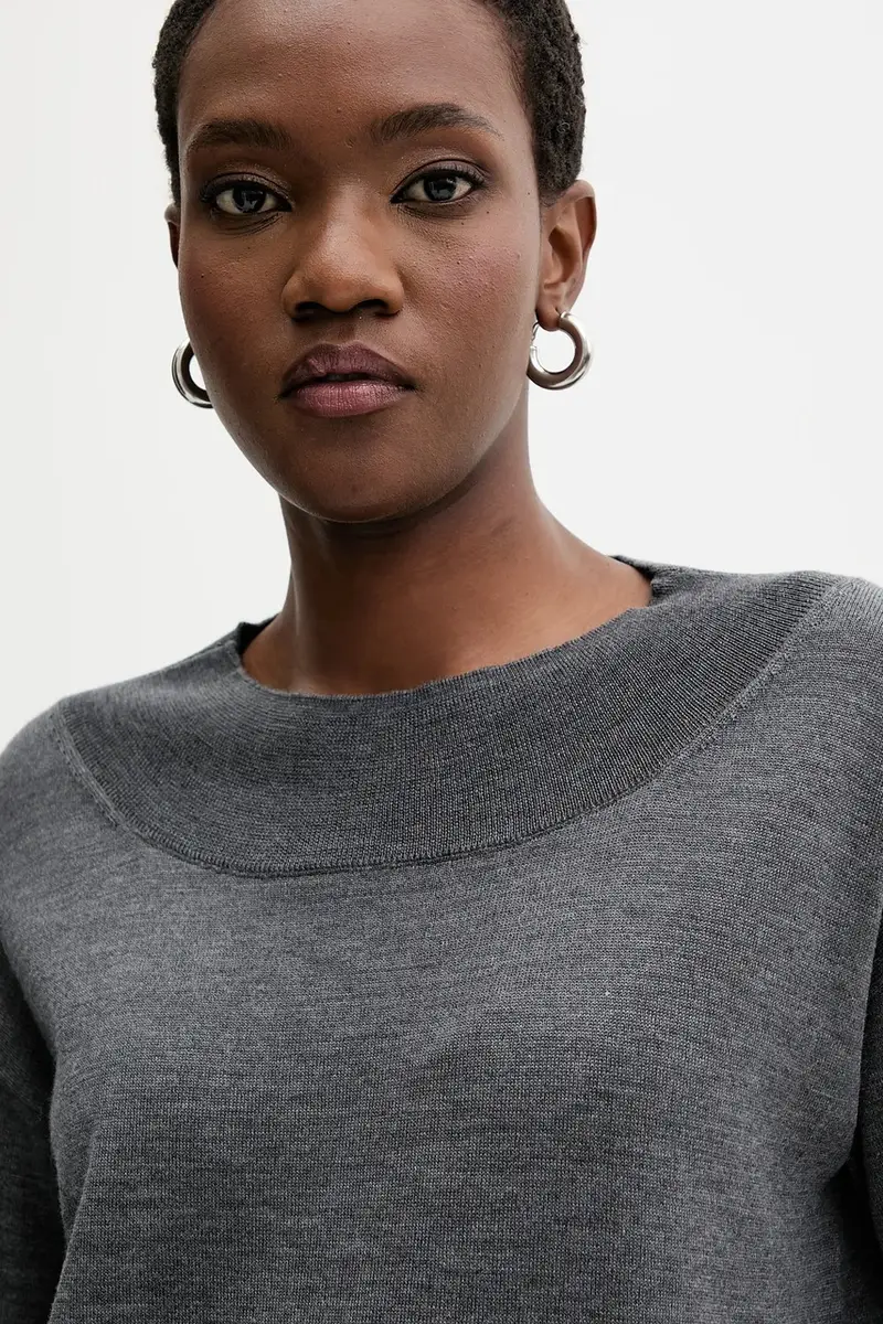 maglione in lana donna colore grigio RF5171.MA82O miniatura 4