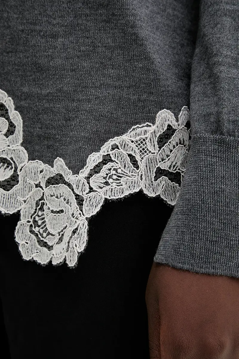 maglione in lana donna colore grigio RF5171.MA82O miniatura 5