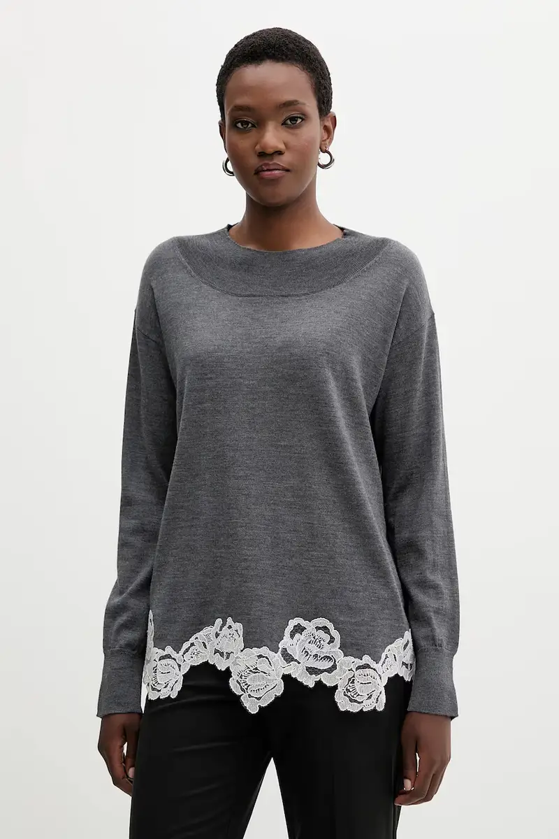 maglione in lana donna colore grigio RF5171.MA82O