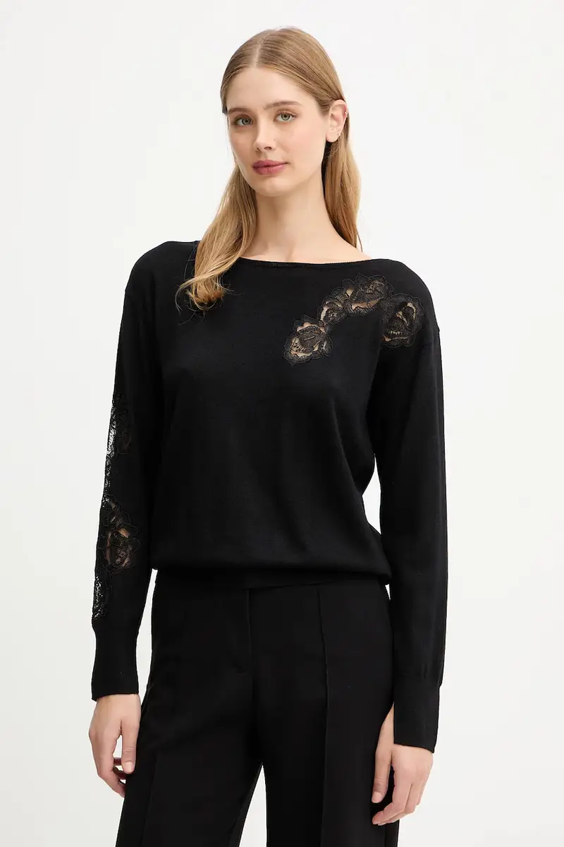 maglione in lana donna colore nero RF5232.MA82O