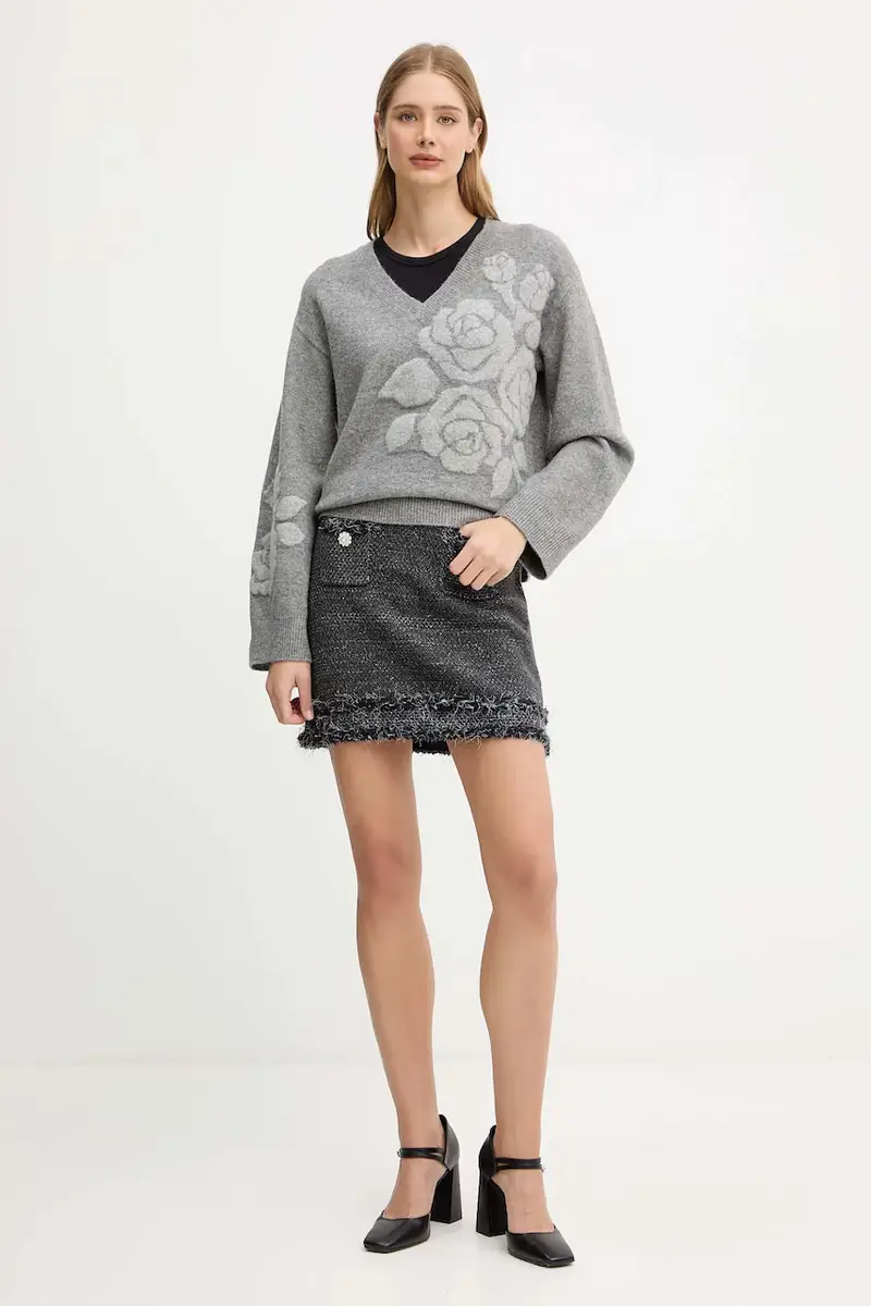 maglione in misto lana donna colore grigio RF5155.MA870 miniatura 2