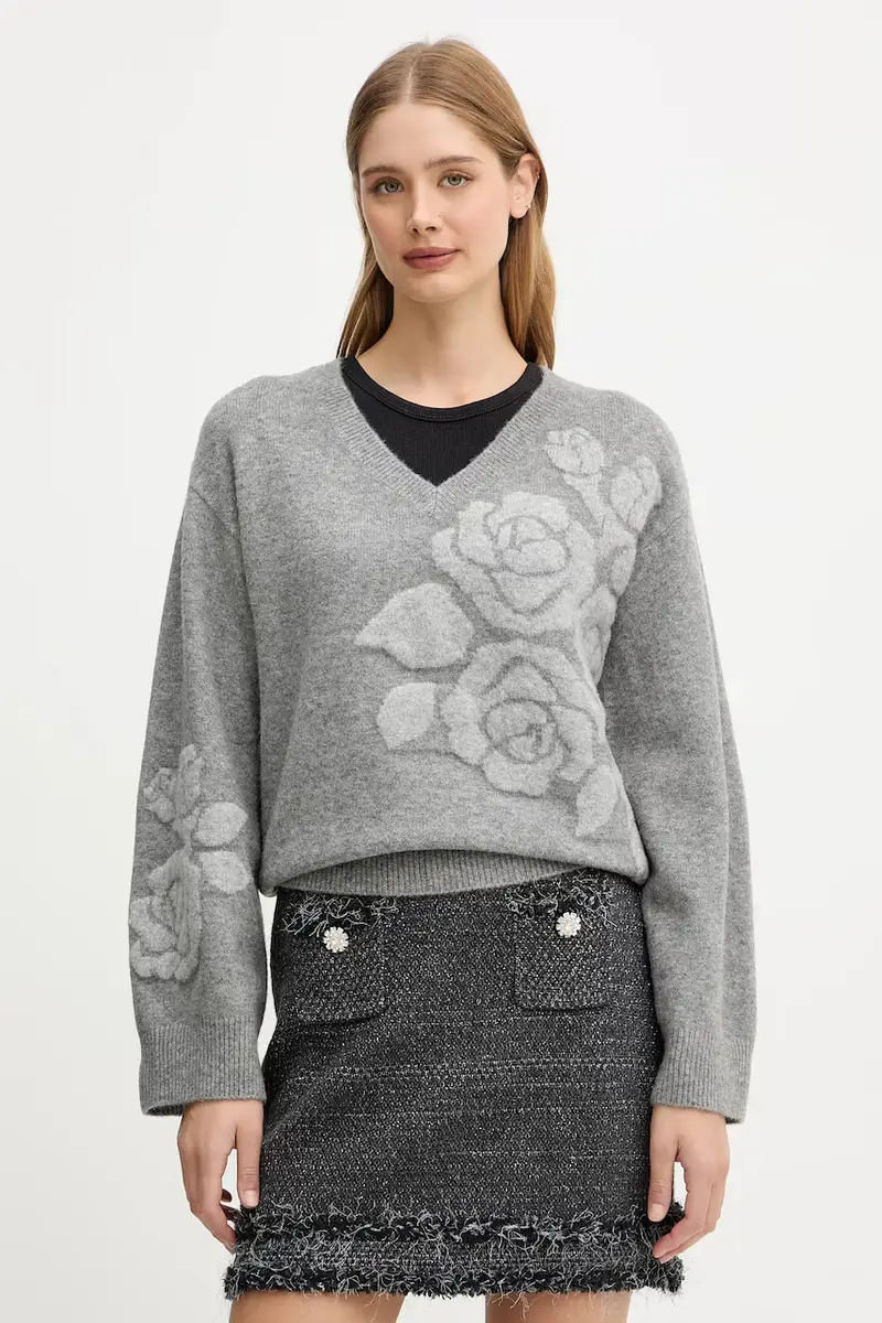 maglione in misto lana donna colore grigio RF5155.MA870