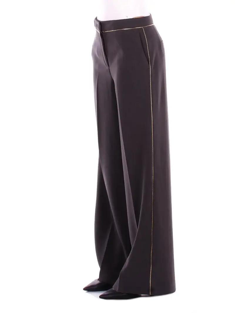Pantalone Donna BLUGIRL BLUMARINE Antracite Pant. palazzo wool cady str miniatura 2