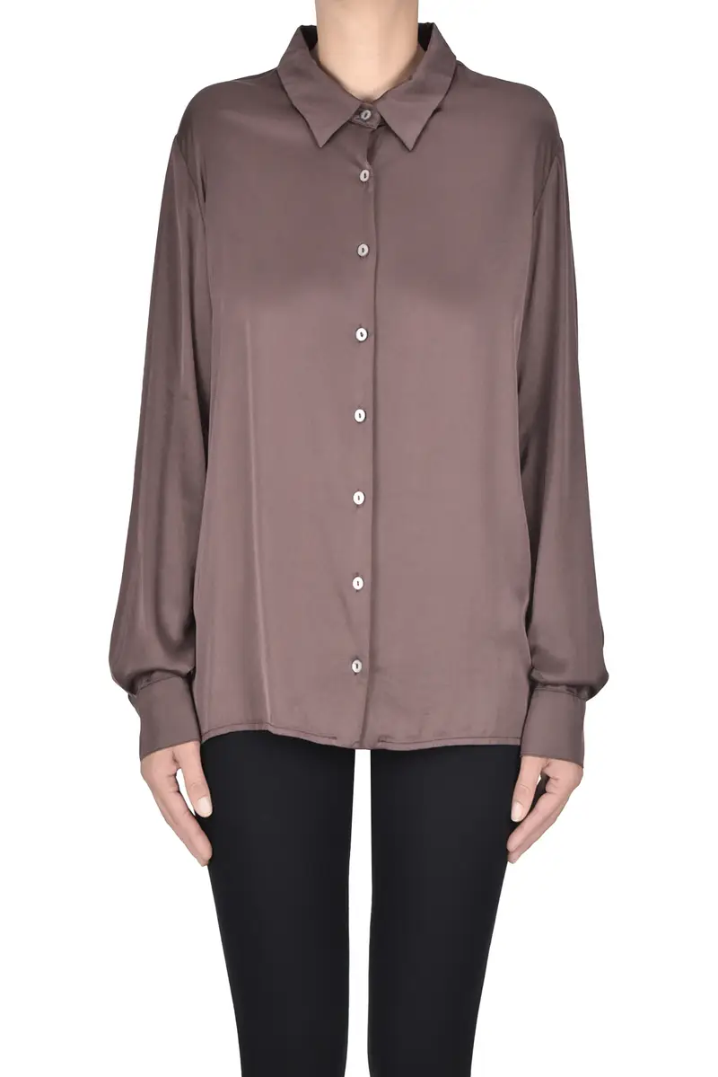 Camicia in satin Marrone