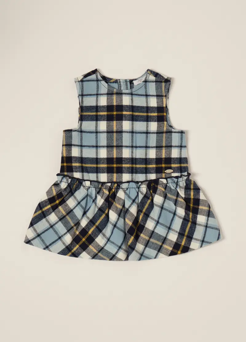 Abito Azzurro In Misto Cotone, Neonata, Blu/Azzurro