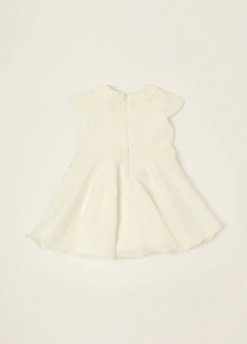 Abito Bianco Con Dettagli Ricamati, Neonata, Beige miniatura 2