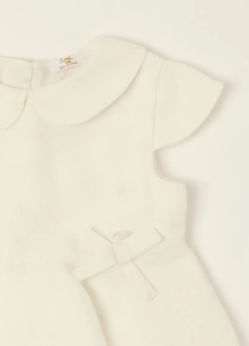 Abito Bianco Con Dettagli Ricamati, Neonata, Beige miniatura 3