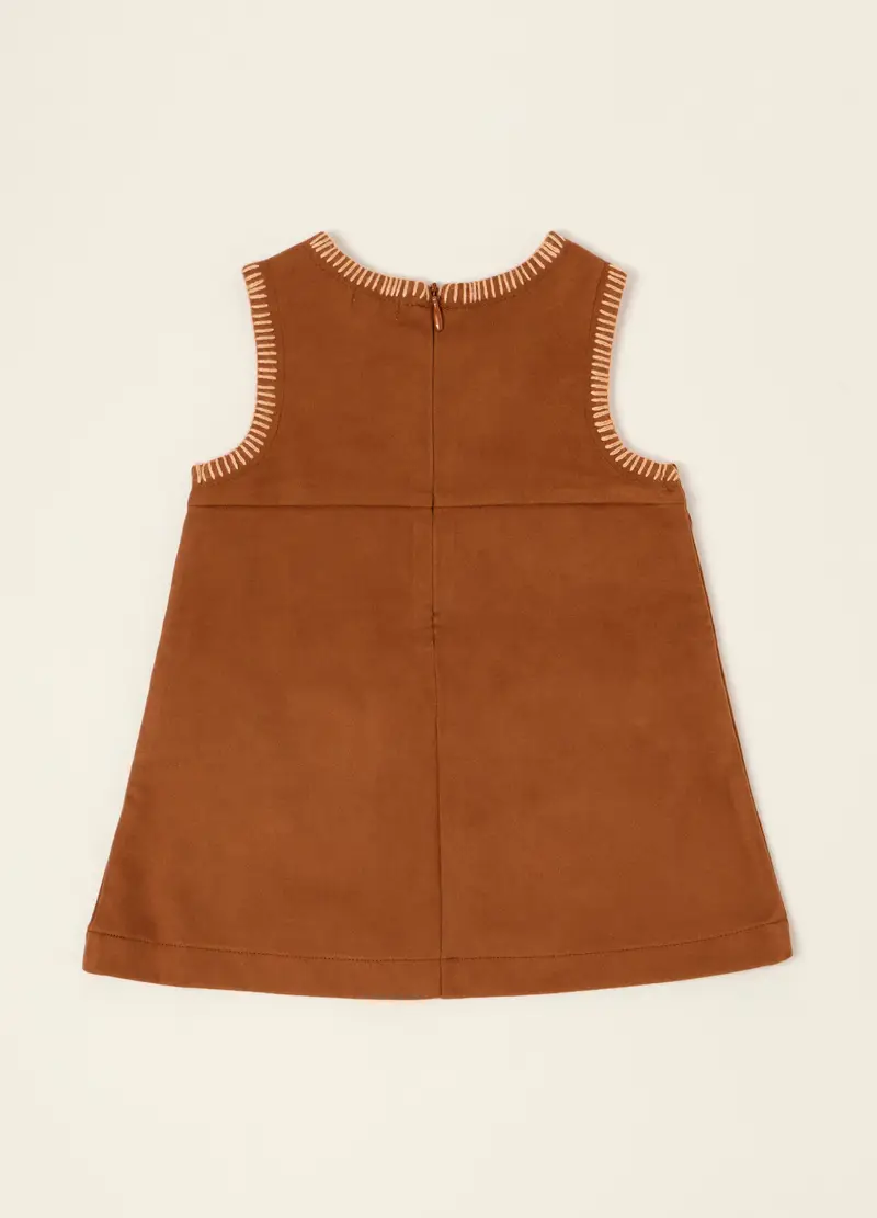 Abito Marrone In Tessuto Elasticizzato, Neonata, Marrone miniatura 2