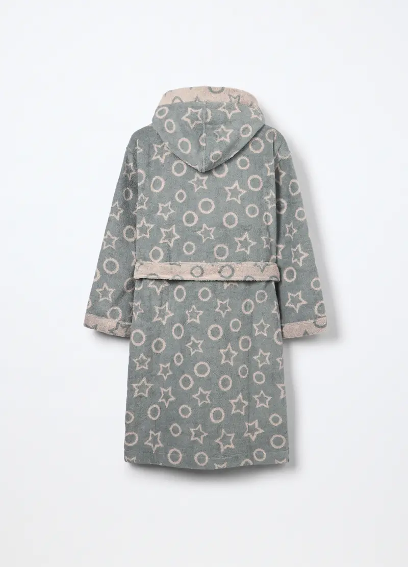 Accappatoio In French Terry Di Puro Cotone Ragazza, Bambina, Verde menta miniatura 2