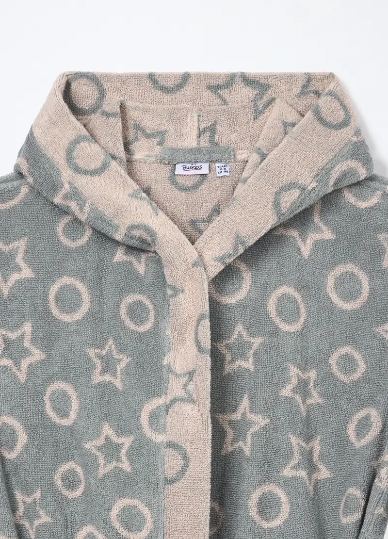 Accappatoio In French Terry Di Puro Cotone Ragazza, Bambina, Verde menta miniatura 3