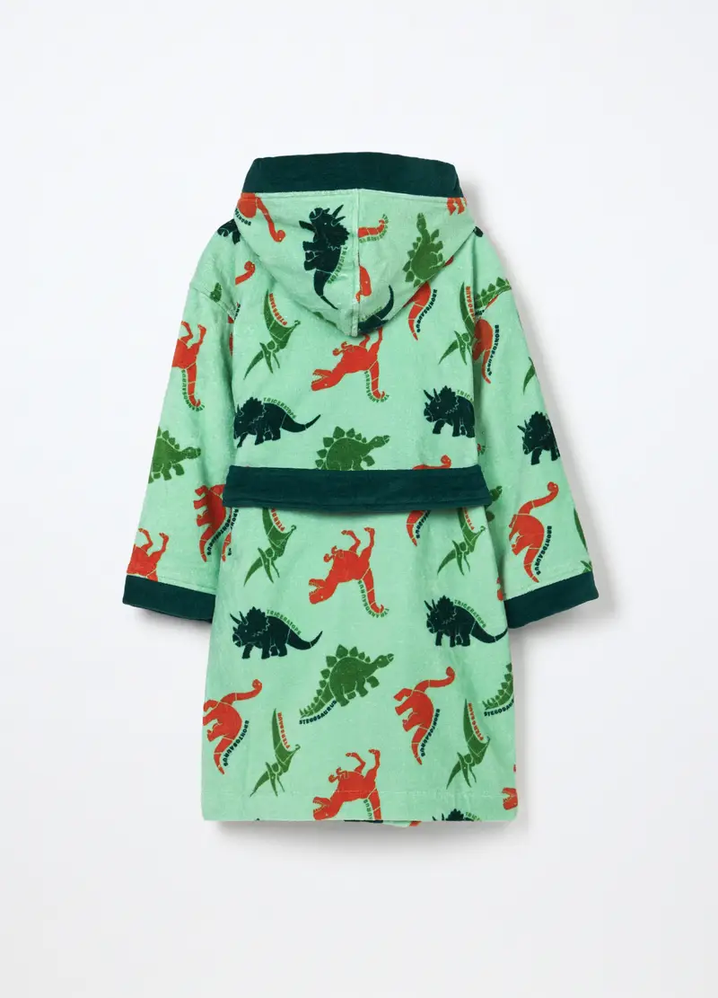 Accappatoio In Puro Cotone Velour Bambino, Verde chiaro miniatura 2