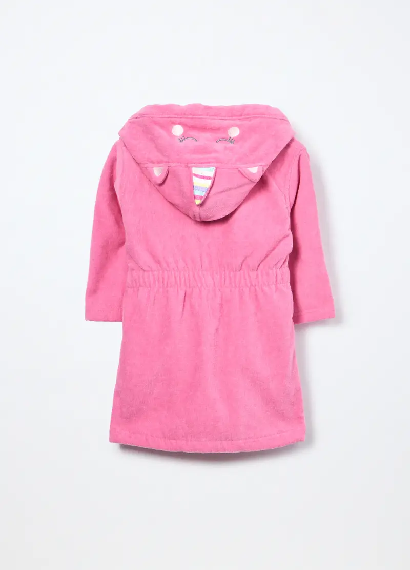 , Accappatoio In Spugna Di Puro Cotone Neonata, Bambina, Bianco/Rosa miniatura 2