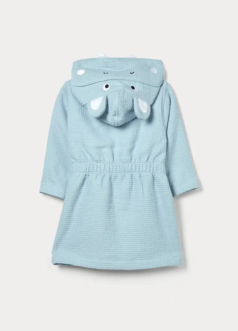 Accappatoio Waffle Di Puro Cotone Neonato, Azzurro cielo miniatura 2