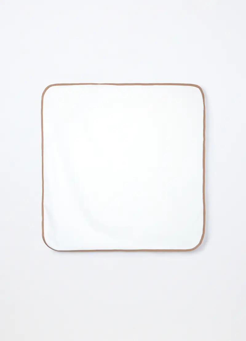 Asciugamano Con Angolo In Spugna Di Puro Cotone Neonato, Bianco/Marrone, .U miniatura 2