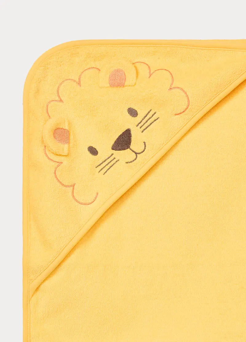 Asciugamano In Spugna Misto Cotone Neonata, Giallo limone, U miniatura 3