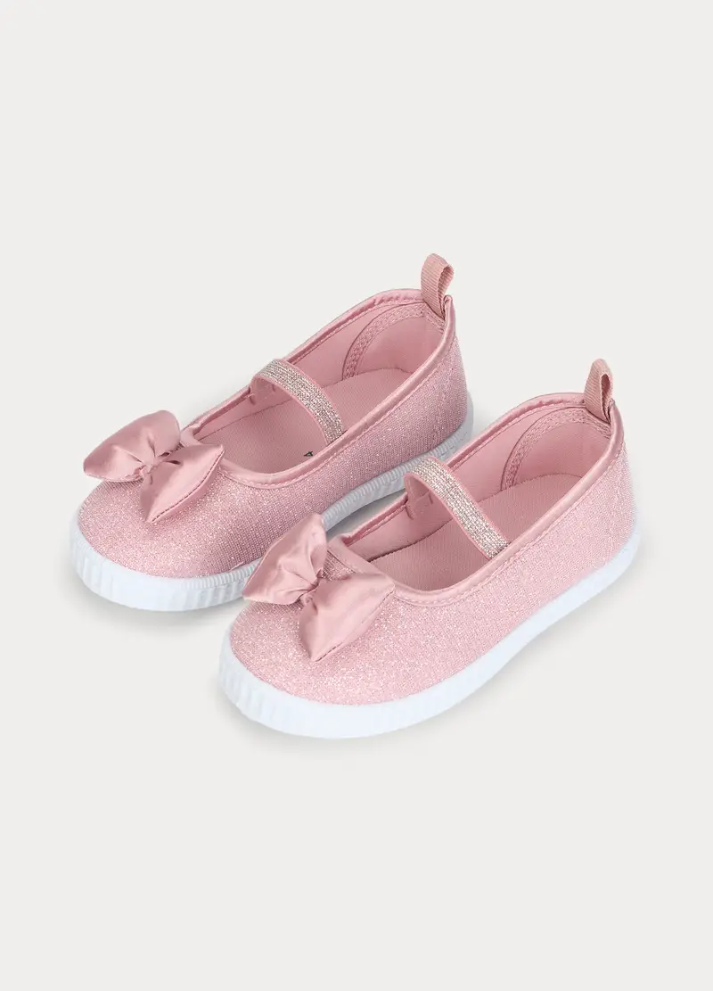 Ballerine Con Fiocco Bambina, Unisex, Rosa pastello