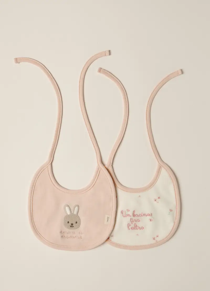 Bavaglini In Interlock Di Puro Cotone Iana Neonata, Rosa pastello, U